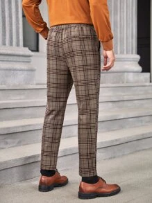 Manfinity Men Plaid Print Drawstring Waist Pants - Multicolor - View 2