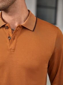 Manfinity Men Solid Polo Shirt - Brown - View 5
