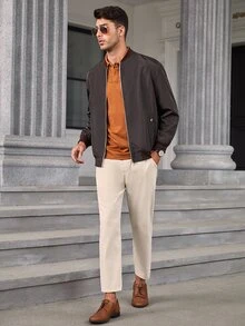 Manfinity Men Solid Polo Shirt - Brown - View 6