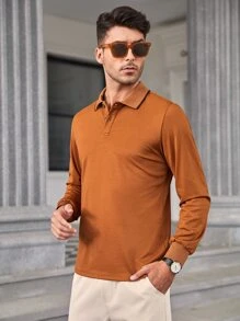 Manfinity Men Solid Polo Shirt - Brown - View 7