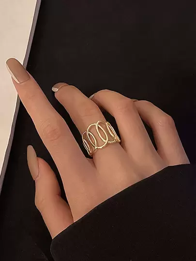 SHEIN SXY 圓圈裝飾開口戒指