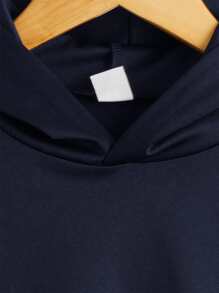 SHEIN Tween Boy Reflective Gamepad Print Sweatshirt - Navy Blue - View 4