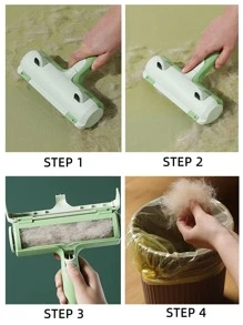 1 件随机青蛙形宠物毛发去除刷，可去除家具、地毯、猫树上的猫狗毛发 - 綠色 - 查看 5