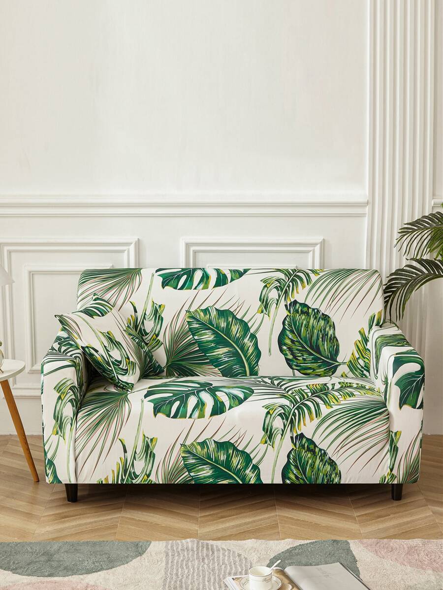 Flower Pattern Sofa Slipcover - Multicolor - View 1