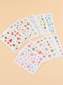 FULL BEAUTY Christmas 12sheets Snowman & Snowflake Pattern Nail Art Decoration - Multicolor - View 4