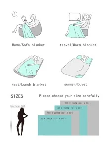 1 chiếc chăn mờ trơn - màu đen - Xem 5