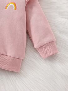 Bộ đồ Em bé Thêu Xù Hoạt hình Dễ thương - Bụi hồng - Xem 4