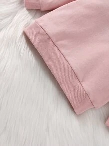 Bộ đồ Em bé Thêu Xù Hoạt hình Dễ thương - Bụi hồng - Xem 5