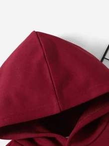 SHEIN Baby Boy Playing Card Print Sweatshirt - Burgundy - View 3