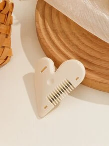 1pc Heart Design Barber Comb - Beige - View 4
