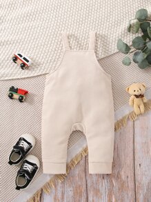 Baby Boy Bear Embroidery Overall Jumpsuit - Apricot - View 2