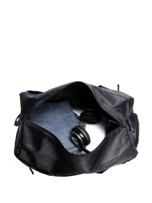 MINGHONG 3入組套旅行包零錢包字母圖案尼龍書包套裝大學包套裝高中生研究生大學新生大二學生通勤、戶外、徒步旅行 - 黑色 - 查看 4