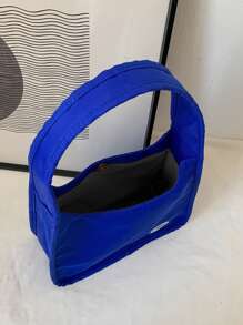 字母貼布法棍包 - 藍色 - 查看 3