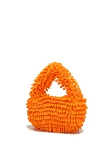 Túi Satchel màu kẹo mềm mịn mềm mại, Túi xách nữ phong cách Y2K, Ví du lịch đi nghỉ cho bé gái, Ví cầm tay quyến rũ dễ thương, Túi đeo vai lau nhà - trái cam - Xem 2