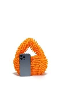 Túi Satchel màu kẹo mềm mịn mềm mại, Túi xách nữ phong cách Y2K, Ví du lịch đi nghỉ cho bé gái, Ví cầm tay quyến rũ dễ thương, Túi đeo vai lau nhà - trái cam - Xem 4