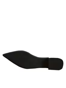 Fall/Winter Women's Black Faux Suedette Flats, Elegant Bow Decor Point Toe Flats Valentines