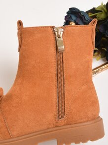 Girls Faux Suede Bow Decor Boots - Burnt Orange - View 7