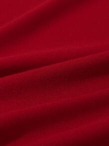 Chiquease 爱心与口号图案 T 恤 享受小事图案 T 恤 女士上衣 - 酒紅色 - 查看 3