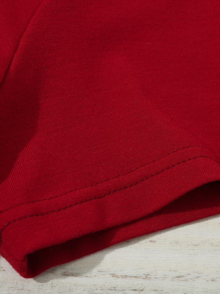 Chiquease Heart & Slogan Graphic Tee Enjoy The Little Things Graphic Tees Women Tops - Burgundy - View 5