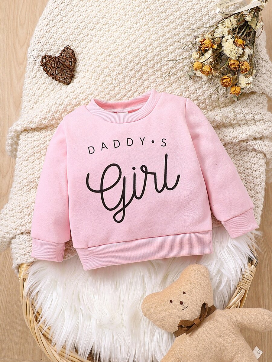 Baby Girl Slogan Graphic Sweatshirt - Baby Pink - View 1