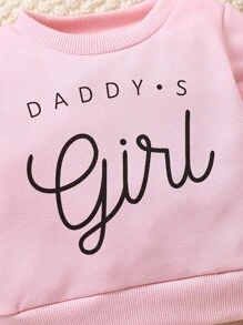 Baby Girl Slogan Graphic Sweatshirt - Baby Pink - View 4