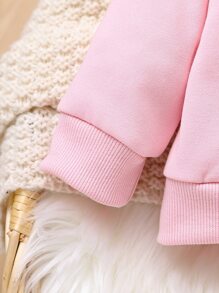 Baby Girl Slogan Graphic Sweatshirt - Baby Pink - View 5