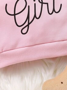 Baby Girl Slogan Graphic Sweatshirt - Baby Pink - View 6
