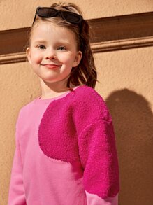 SHEIN Toddler Girls Drop Shoulder Pullover & Cartoon & Letter Graphic Leggings - Multicolor - View 4