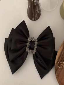 Trang trí bằng đá Rhinestone & Nơ Kẹp tóc kiểu Pháp thanh lịch cho ngày lễ tình nhân Kẹp tóc ngày lễ tình nhân Kẹp tóc trượt Kẹp tóc - màu đen - Xem 5