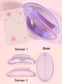 FULL BEAUTY 2 piezas Set Estampador y raspador para decoración de uñas - Morado - Ver 8