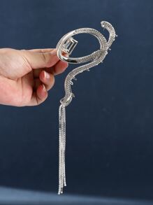 水鑽裝飾髮爪 - 銀色 - 查看 2