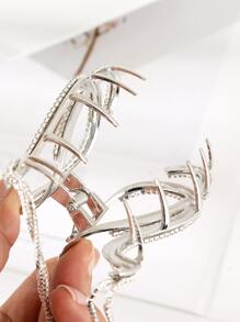 水鑽裝飾髮爪 - 銀色 - 查看 5