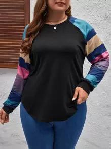 EMERY ROSE Áo thun Plus size Khối Màu Giải trí - Nhiều màu - Xem 1