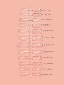 Transform Your Nails with 480pcs boxes of transparent color long square nail resin extended full coverage fake nails suitable for women and girls - Clear - View 4