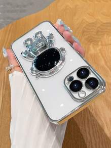 Ốp điện thoại hình phi hành gia mạ khung tương thích với iPhone 15 Pro Max Vỏ mềm bảo hiểm toàn diện - Bạc - Xem 2