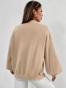 SHEIN EZwear 小高領燈籠袖套頭衫