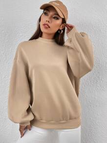 SHEIN EZwear 小高領燈籠袖套頭衫