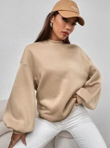 SHEIN EZwear 小高領燈籠袖套頭衫