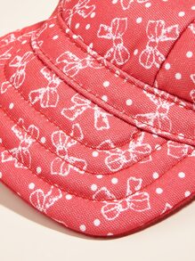 1pc Bow Print Pet Hat - Multicolor - View 4