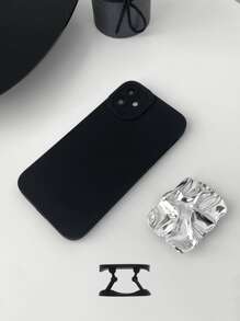 1 Ốp Điện Thoại Họa Tiết Sóng Kim Loại Tương Thích Với iPhone 15 Pro Max, Xiaomi - màu đen - Xem 2