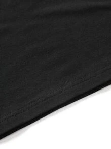 Manfinity Men Japanese Letter & Wave Print Tee - Black - View 4