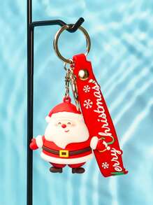 Christmas Santa Claus Charm Keychain - Red - View 1