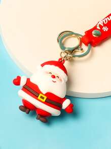 Christmas Santa Claus Charm Keychain - Red - View 2
