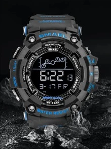 1 pieza Smael Reloj despertador impermeable para hombre Reloj deportivo con pantalla digital