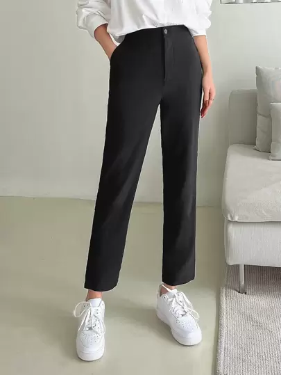 DAZY Solid Color Casual Business Long Pants,Women Dress Pants Fall