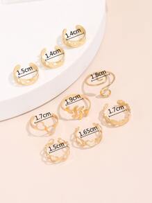 9入組鏤空開口腳趾戒指