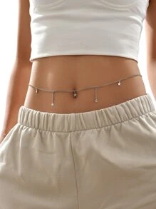 Star Charm Waist Chain - Silver - View 1