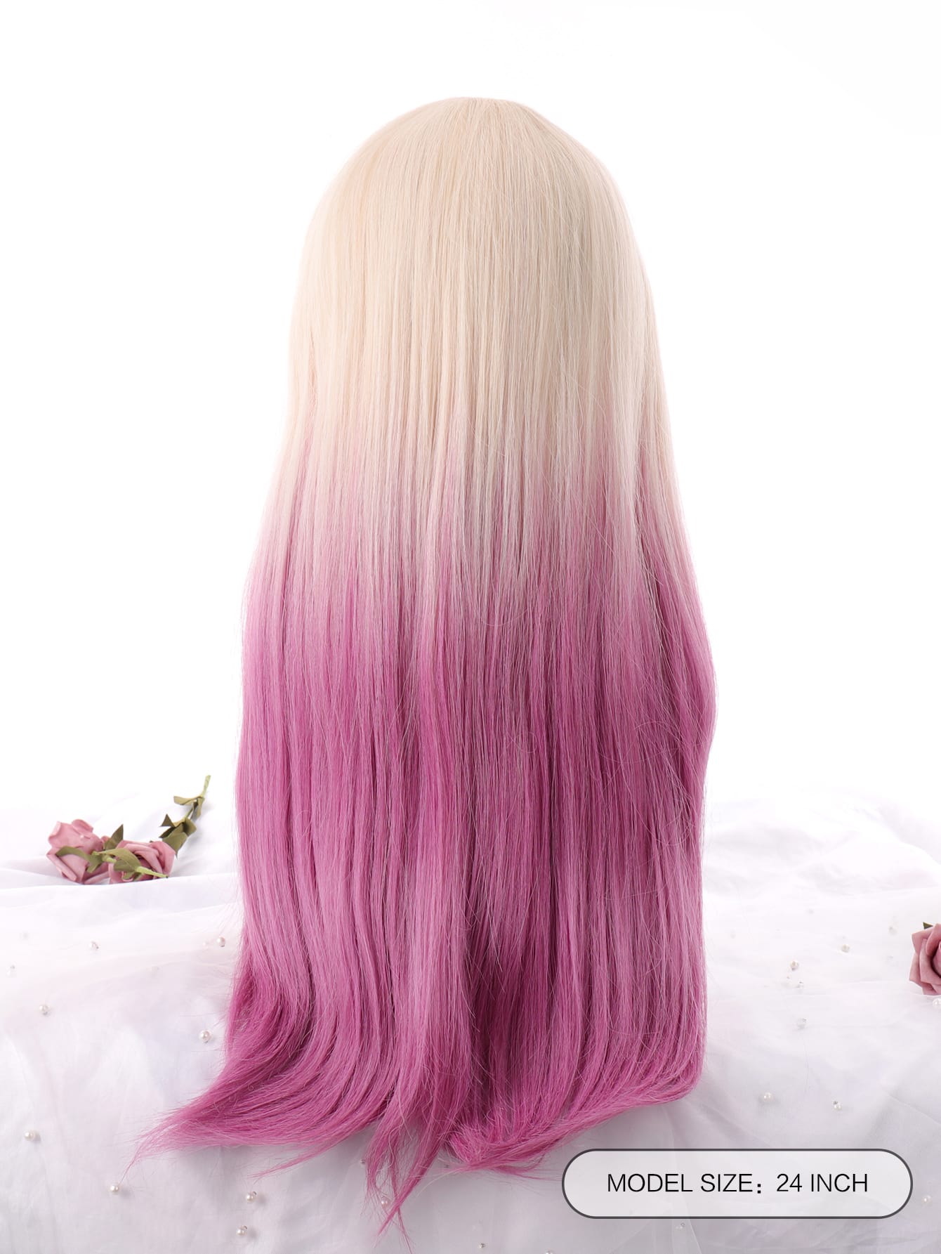 Miniatura 2 de Ombre Long Straight Synthetic Wig With Bangs Ombre