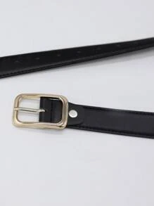 Cinturón con hebilla cuadrada de estilo simple para pantalones vaqueros - Negro - Ver 4