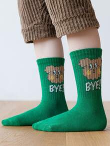 5pairs Boys Cartoon Graphic Crew Socks - Multicolor - View 5